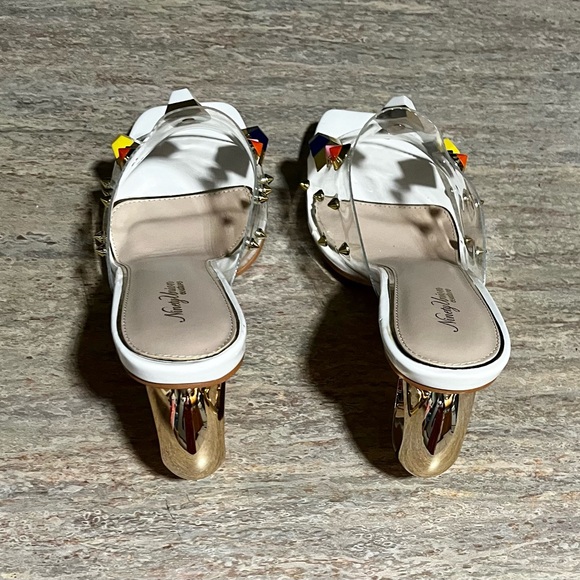 Ninety Union Couture Vegas clear multicolored studded open toes heels - Picture 3 of 16